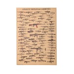 Poster Assault Rifles and Carbines, antiqued paper, 51.5 x 36 cm